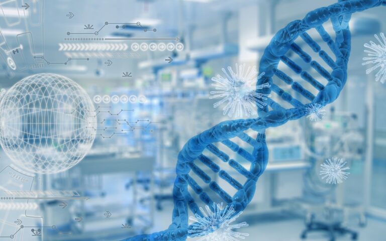 Kuvituskuva DNA sininen