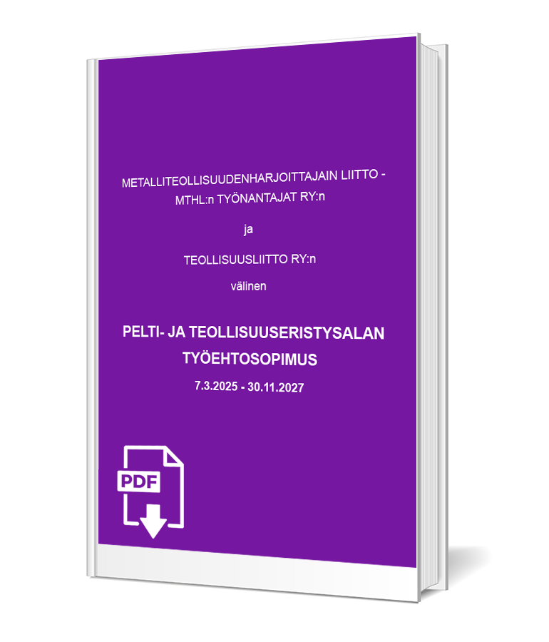 Työehtosopimus, pelti- ja teollisuuseristysala 2025–2027