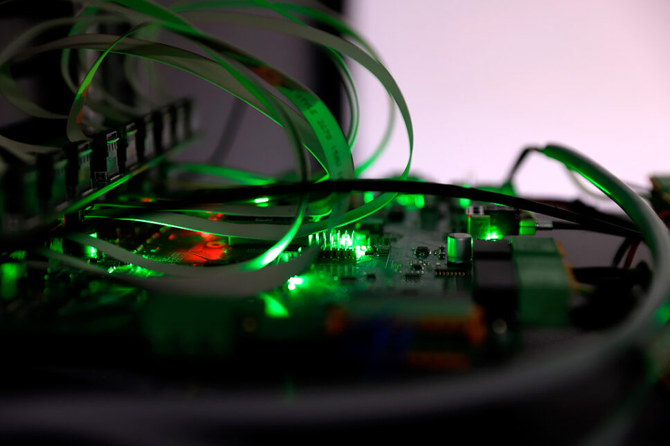 bright lights and connectors.